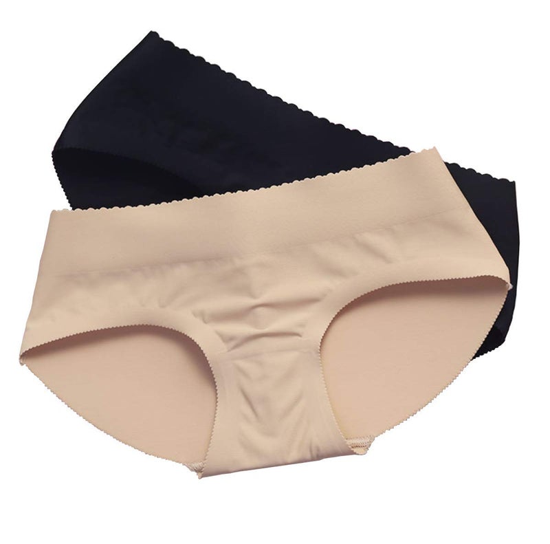 XINSHUN Padding Panties Push up Panties Fake Seemless Padding Briefs Silicone Hip padship Padded Pantie Butt Pads Beige M - Image 1